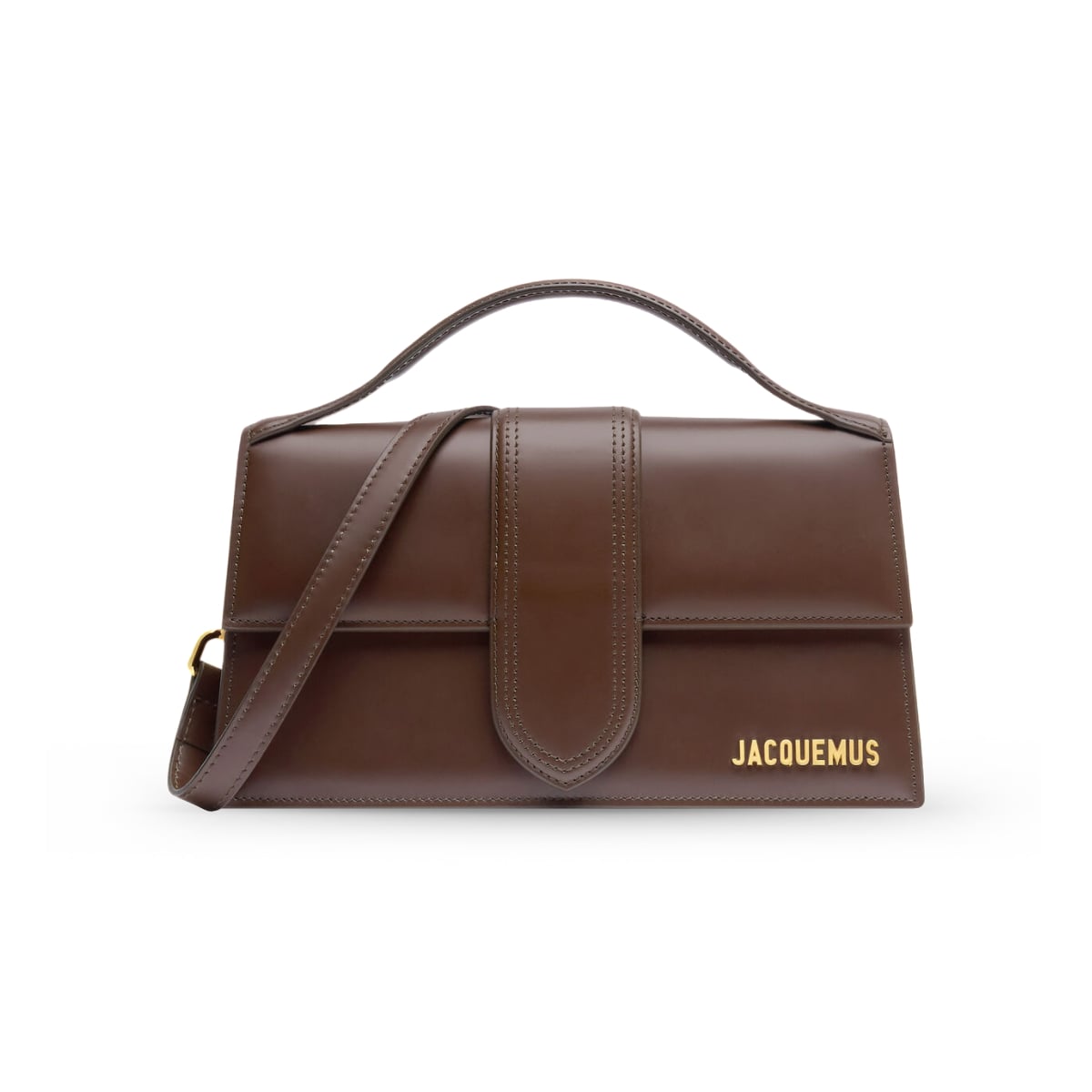 The Large Bambino Calfskin Crossbody Bag Brown GHW-Jacquemus