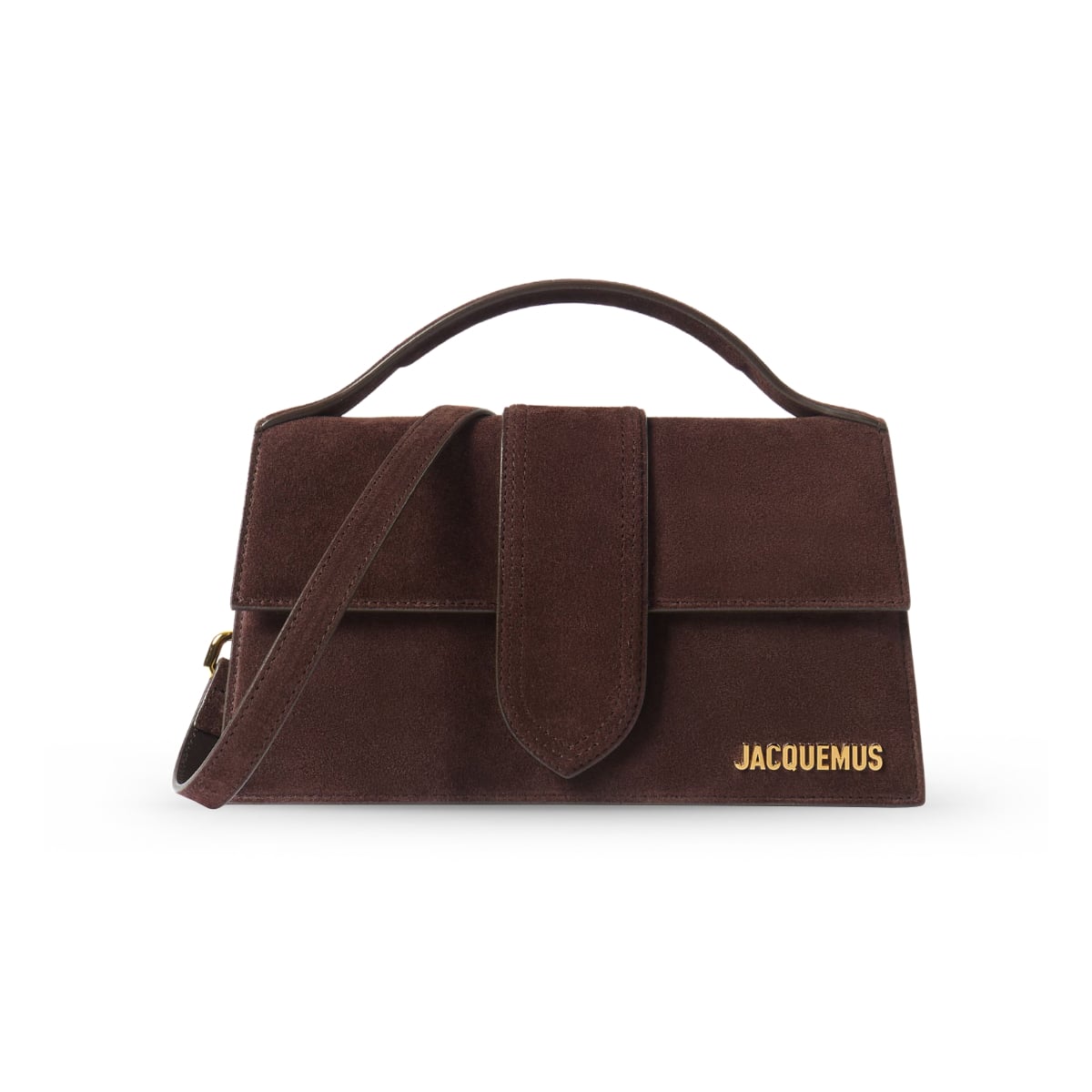 The Large Bambino Suede Crossbody Bag Medium Brown GHW-Jacquemus