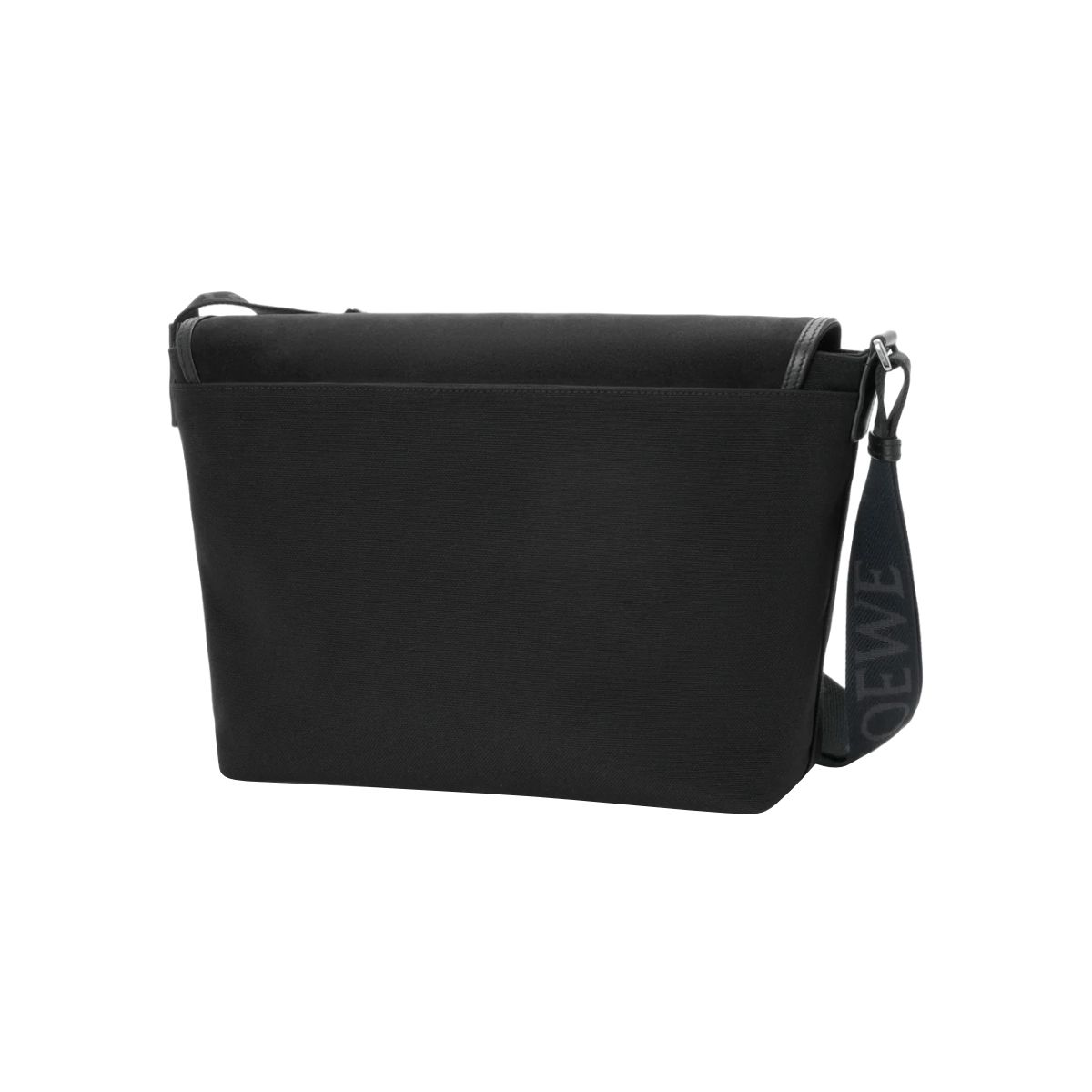 Medium Flex Messenger Bag Canvas Suede Black