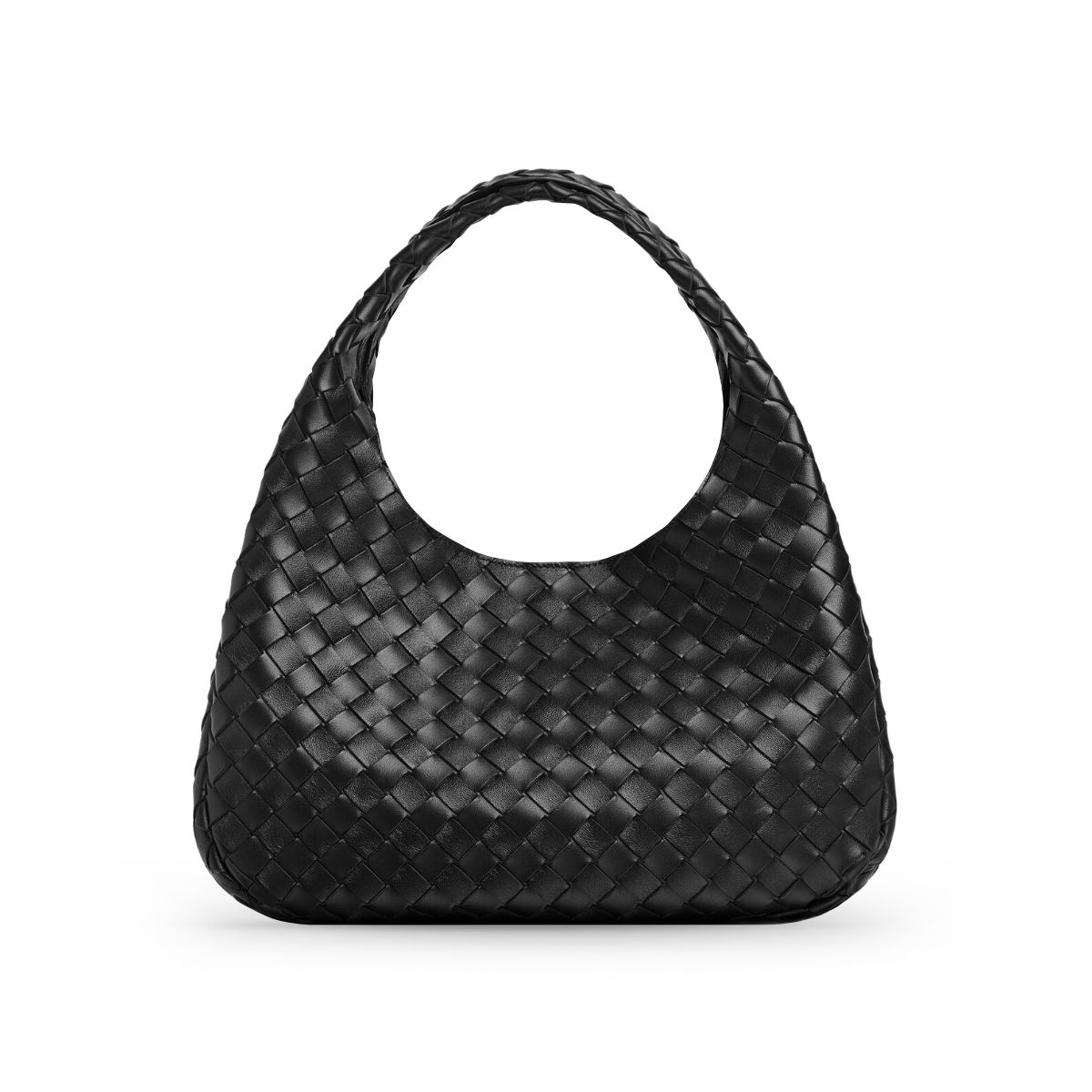 Bell Shoulder Bag Leather Black-Bottega Veneta