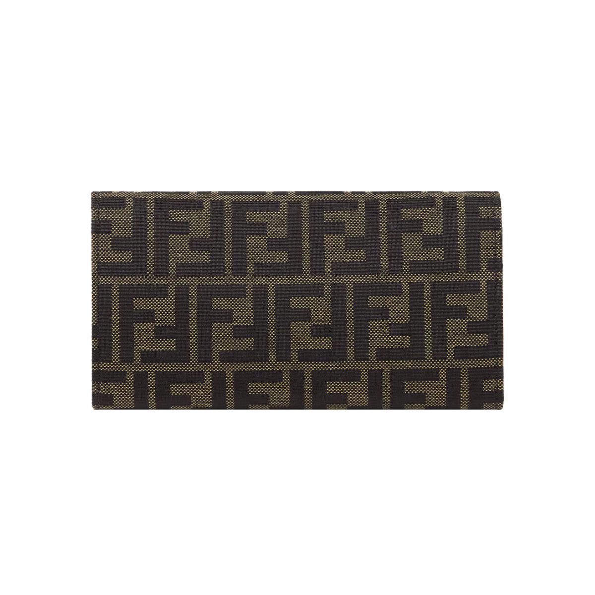 Tube Continental Wallet with Chain FF Jacquard Zucca Brown