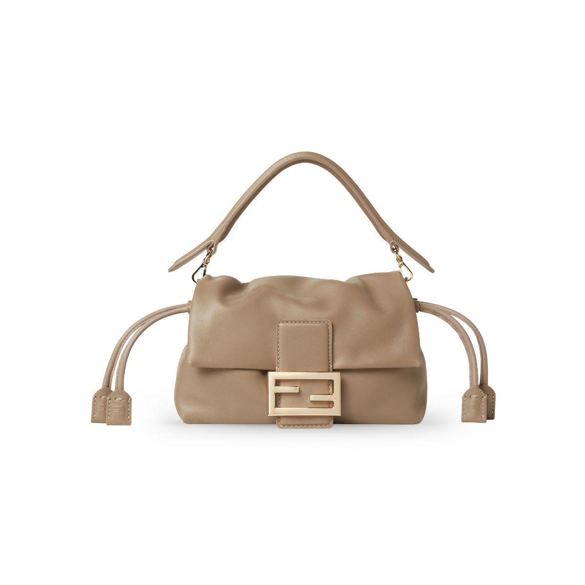 Small Baguette Soft Nappa Leather Beige GHW-Fendi
