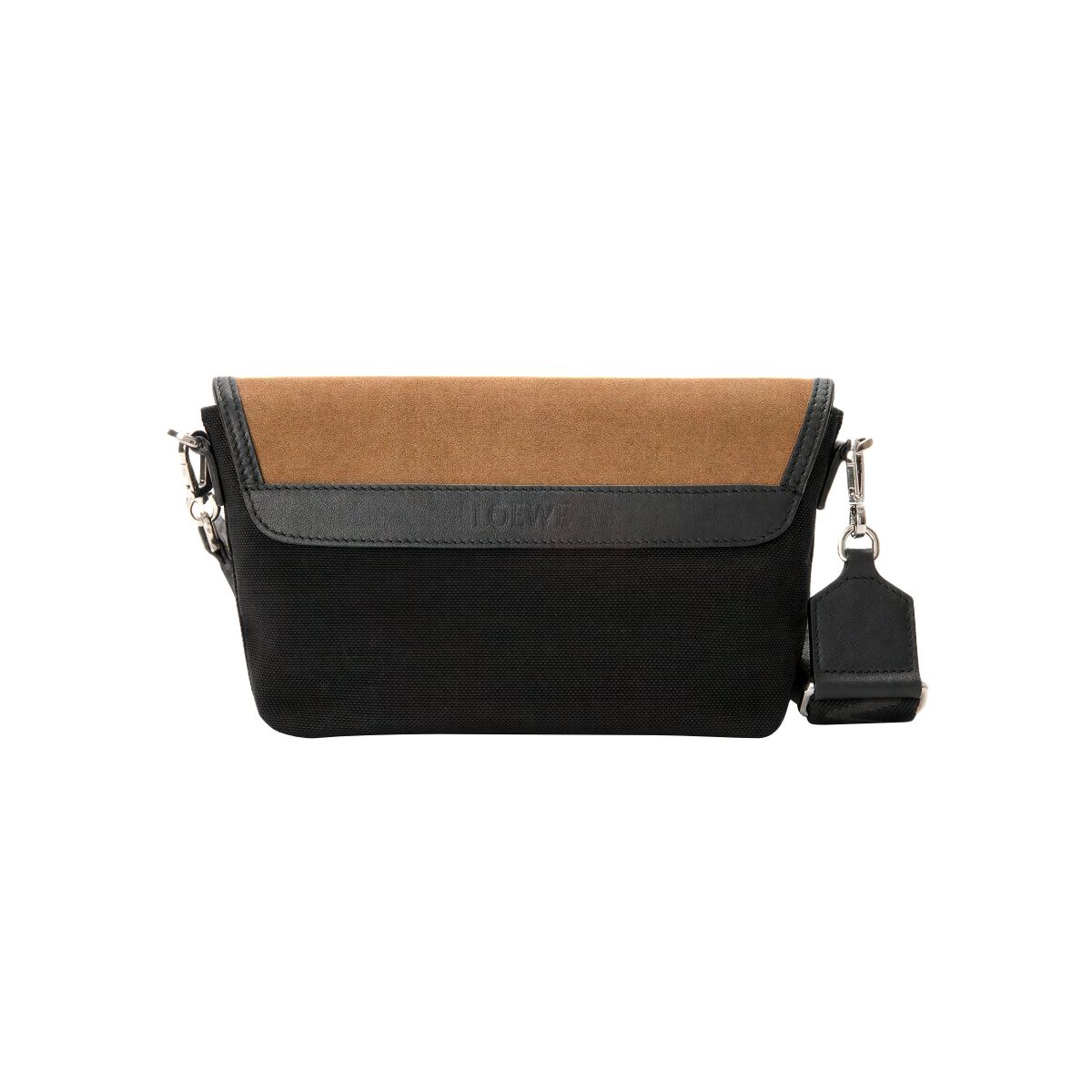 Flex Mini Messenger Bag Canvas Suede Black/Dark Gold