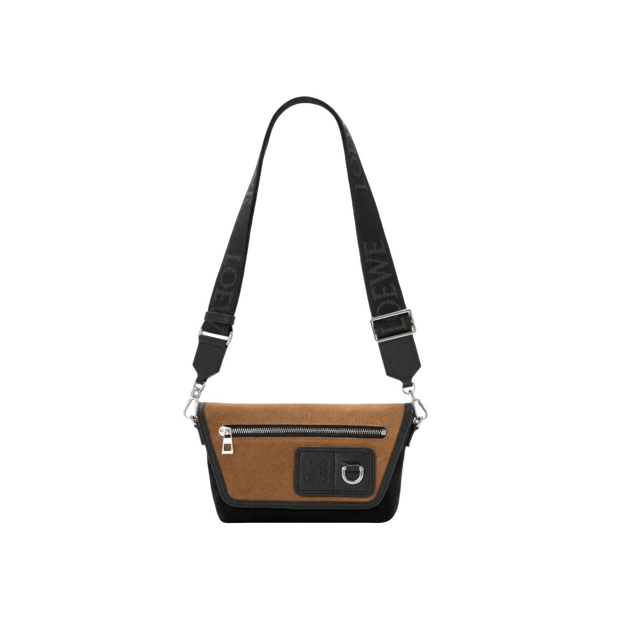 Flex Mini Messenger Bag Canvas Suede Black/Dark Gold