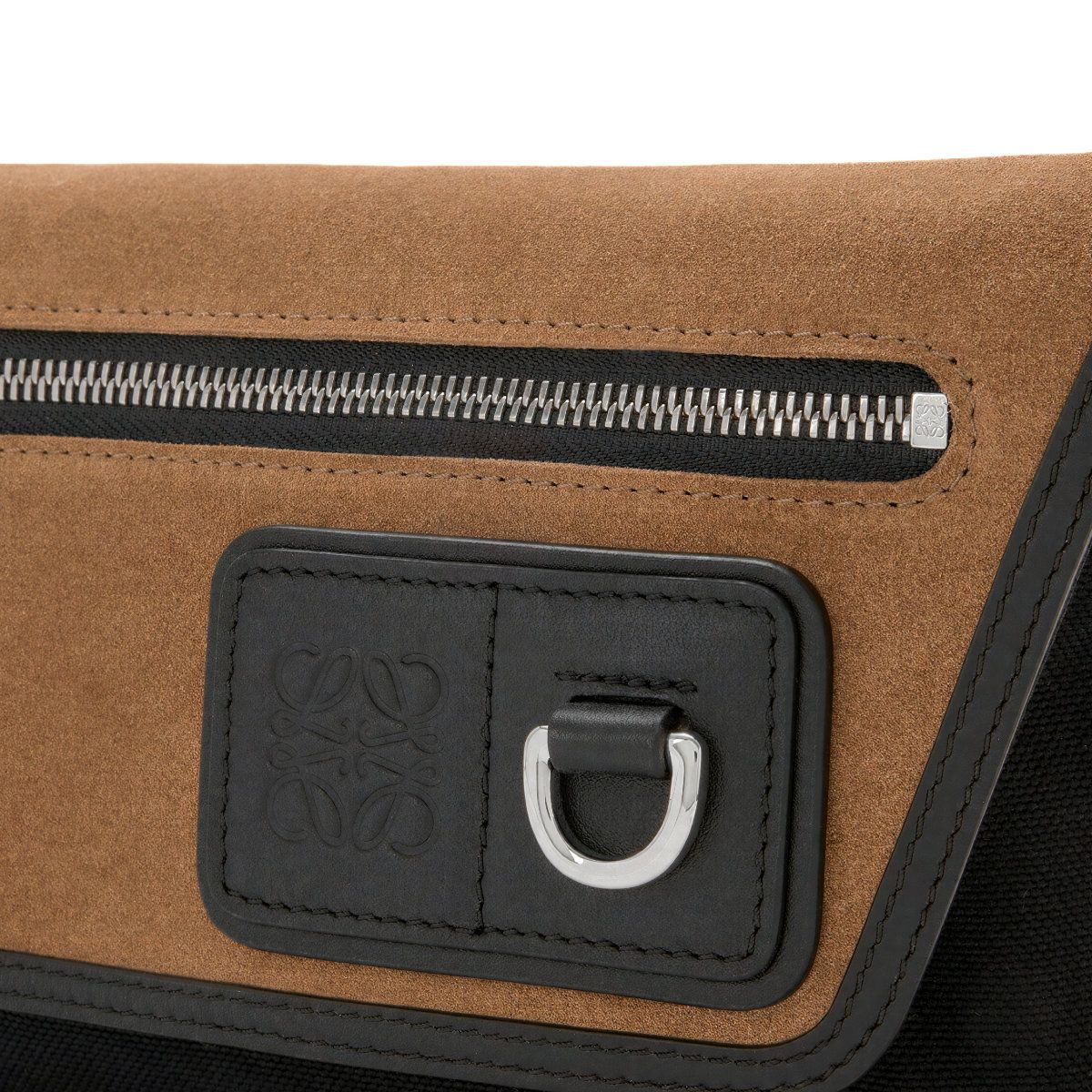 Flex Mini Messenger Bag Canvas Suede Black/Dark Gold