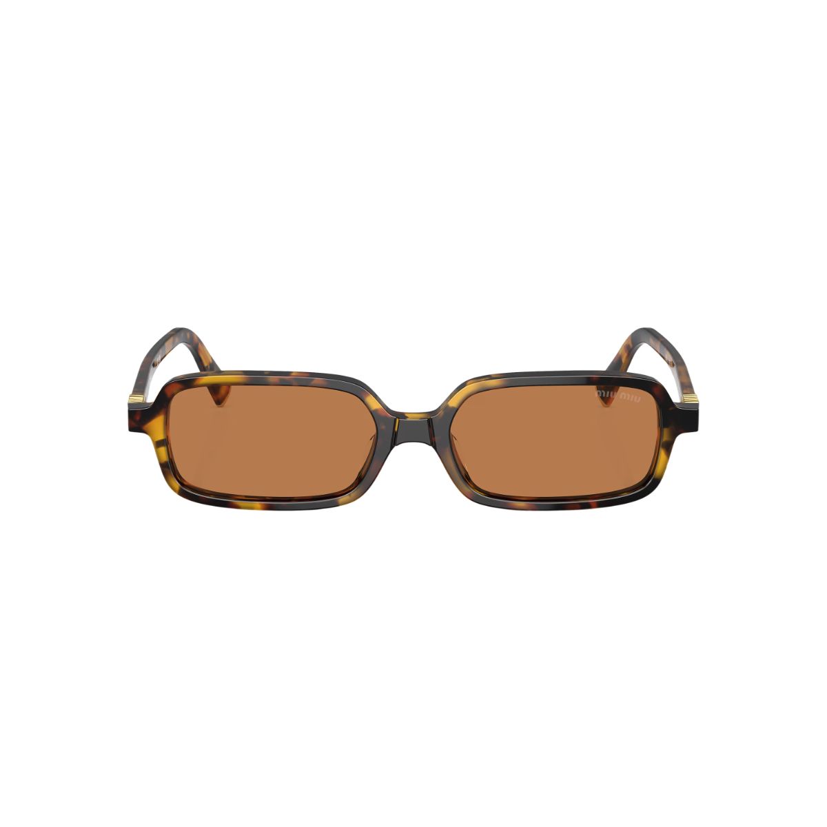 MU 11ZS Rectangle Acetate Tortoise Honey Sunglasses Havana Brown Lens-Miu Miu
