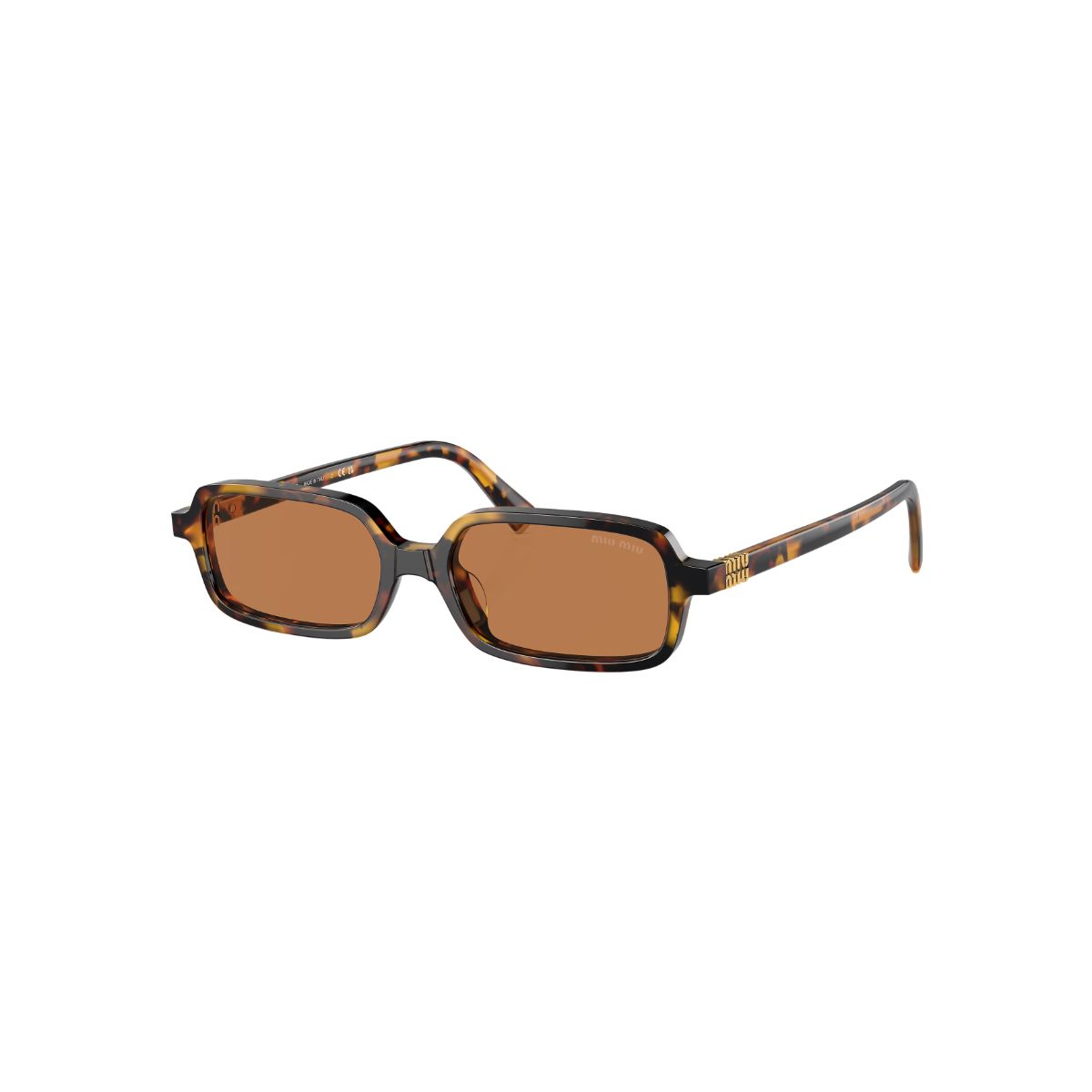 MU 11ZS Rectangle Acetate Tortoise Honey Sunglasses Havana Brown Lens