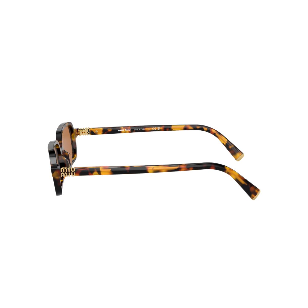 MU 11ZS Rectangle Acetate Tortoise Honey Sunglasses Havana Brown Lens