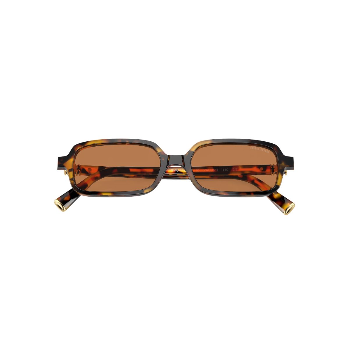 MU 11ZS Rectangle Acetate Tortoise Honey Sunglasses Havana Brown Lens