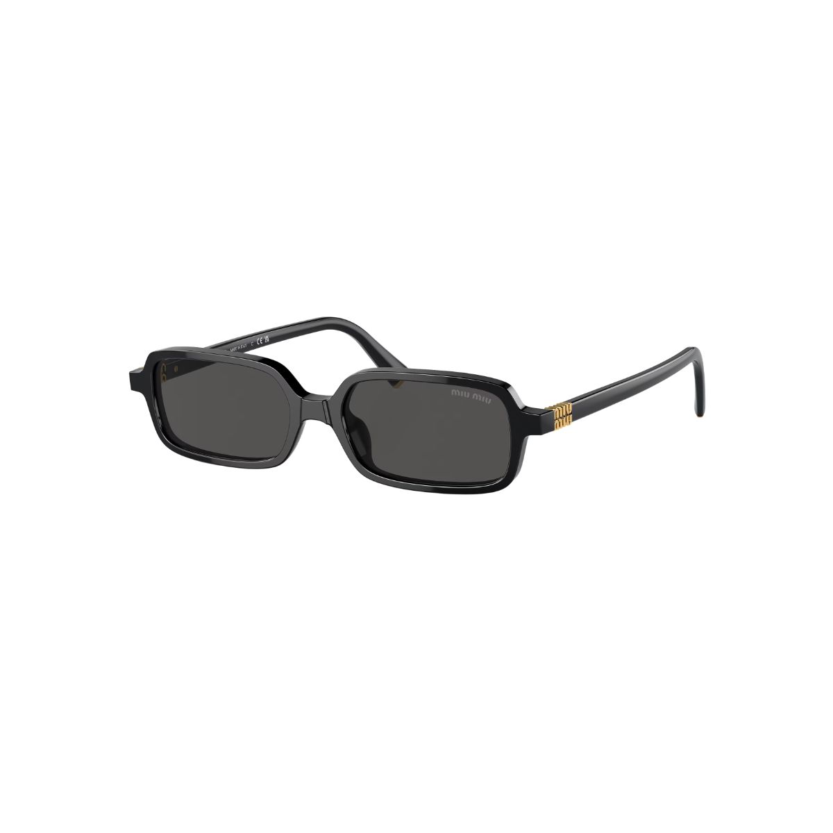 MU 11ZS Rectangle Acetate Black Sunglasses Grey Lens