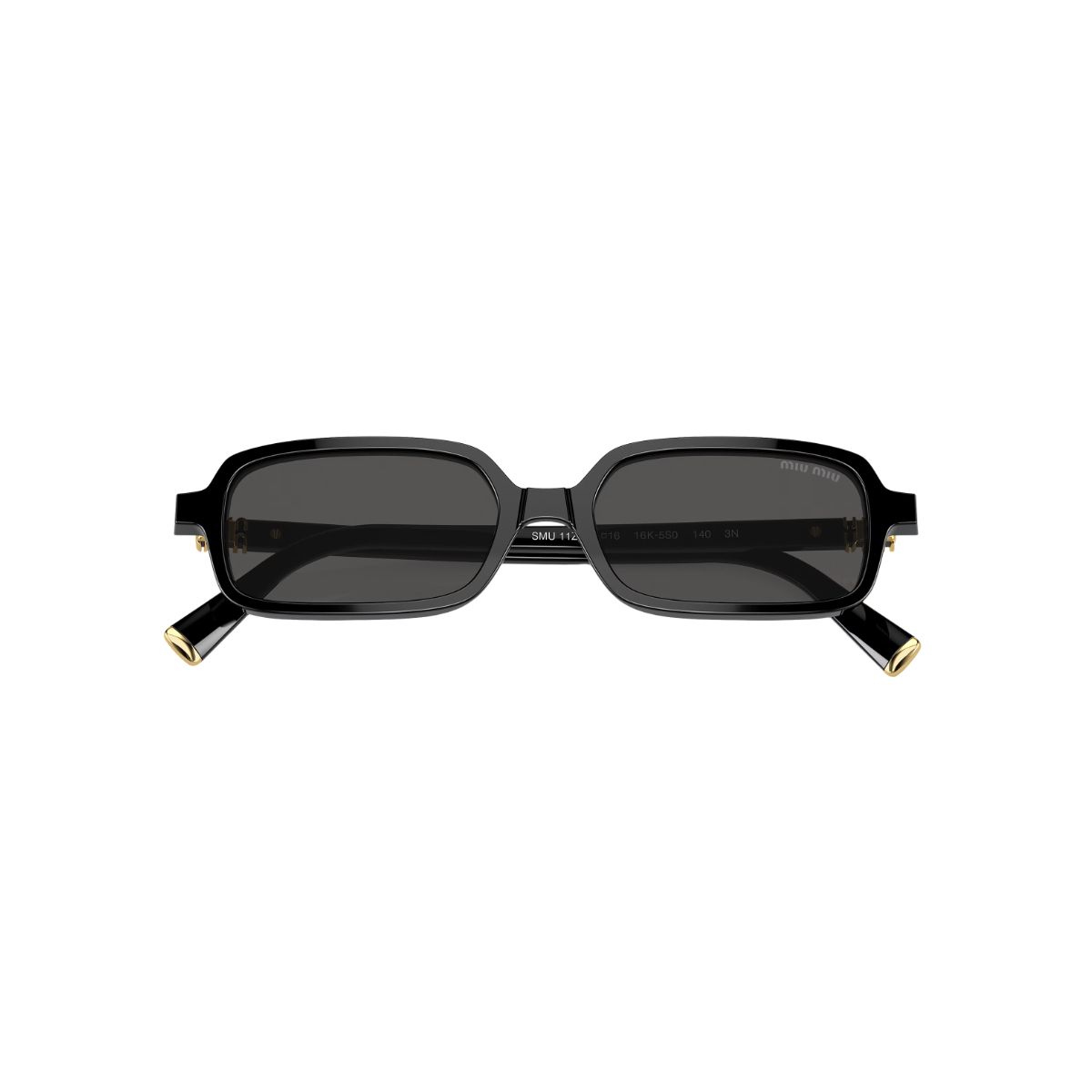 MU 11ZS Rectangle Acetate Black Sunglasses Grey Lens
