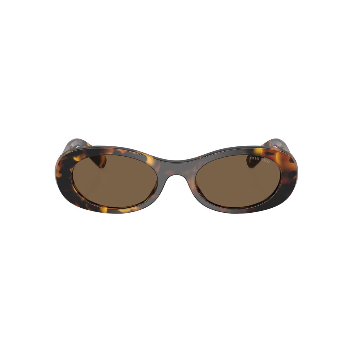 MU 06ZS Oval Acetate Tortoise Sunglasses Havana Brown Lens-Miu Miu