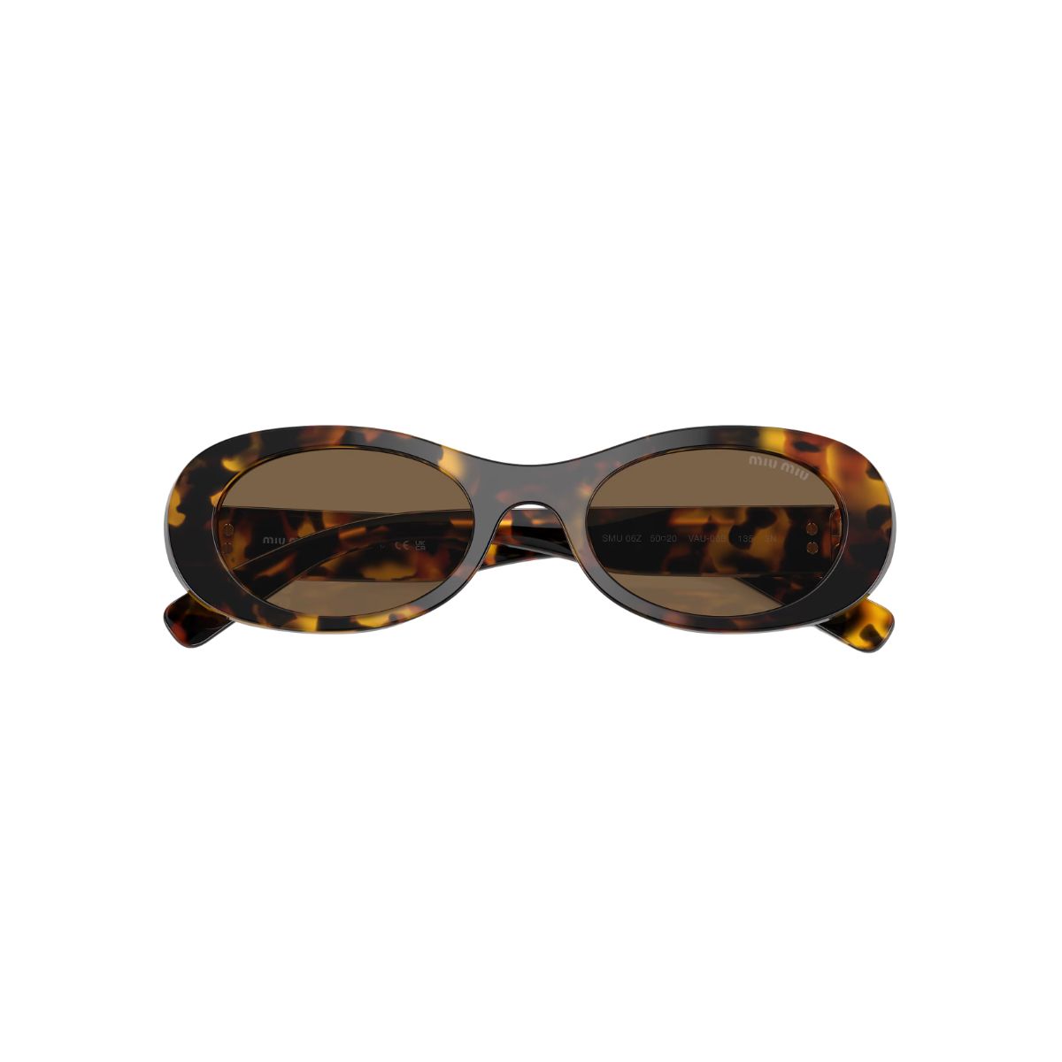 MU 06ZS Oval Acetate Tortoise Sunglasses Havana Brown Lens