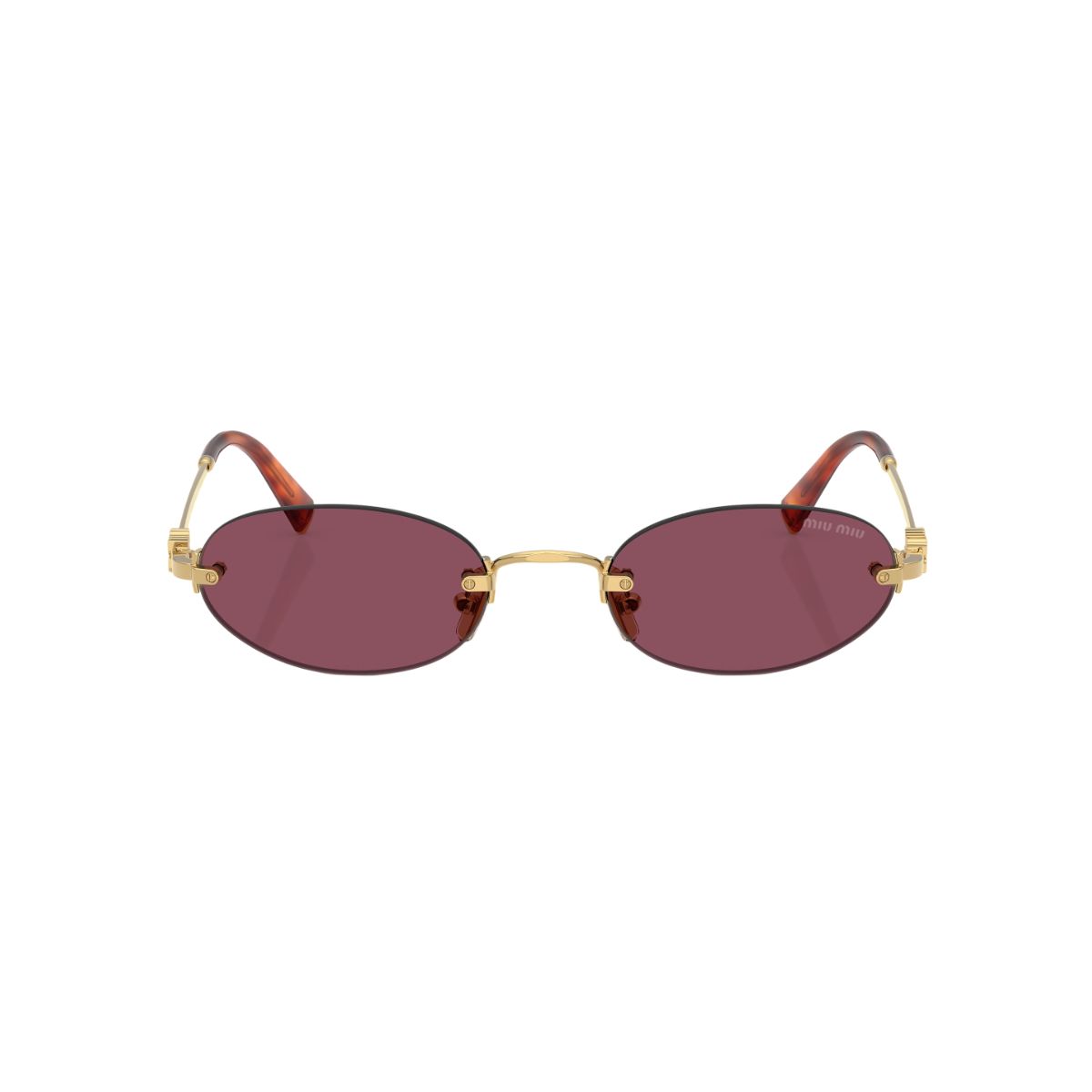MU A54S Round Gold Sunglasses Violet Lens