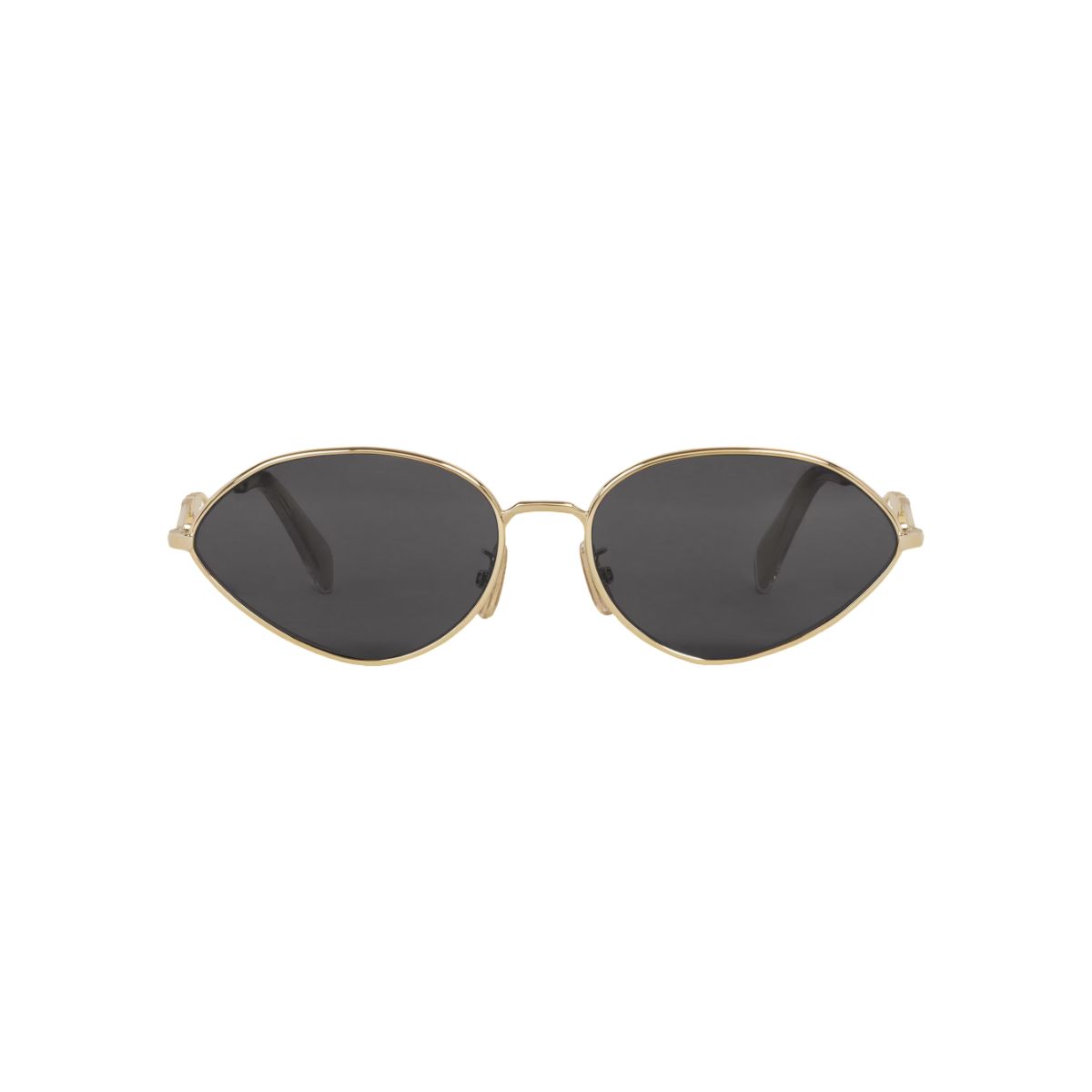 Wire 01 Oval Sunglasses Metal Light Gold Smoke Lens