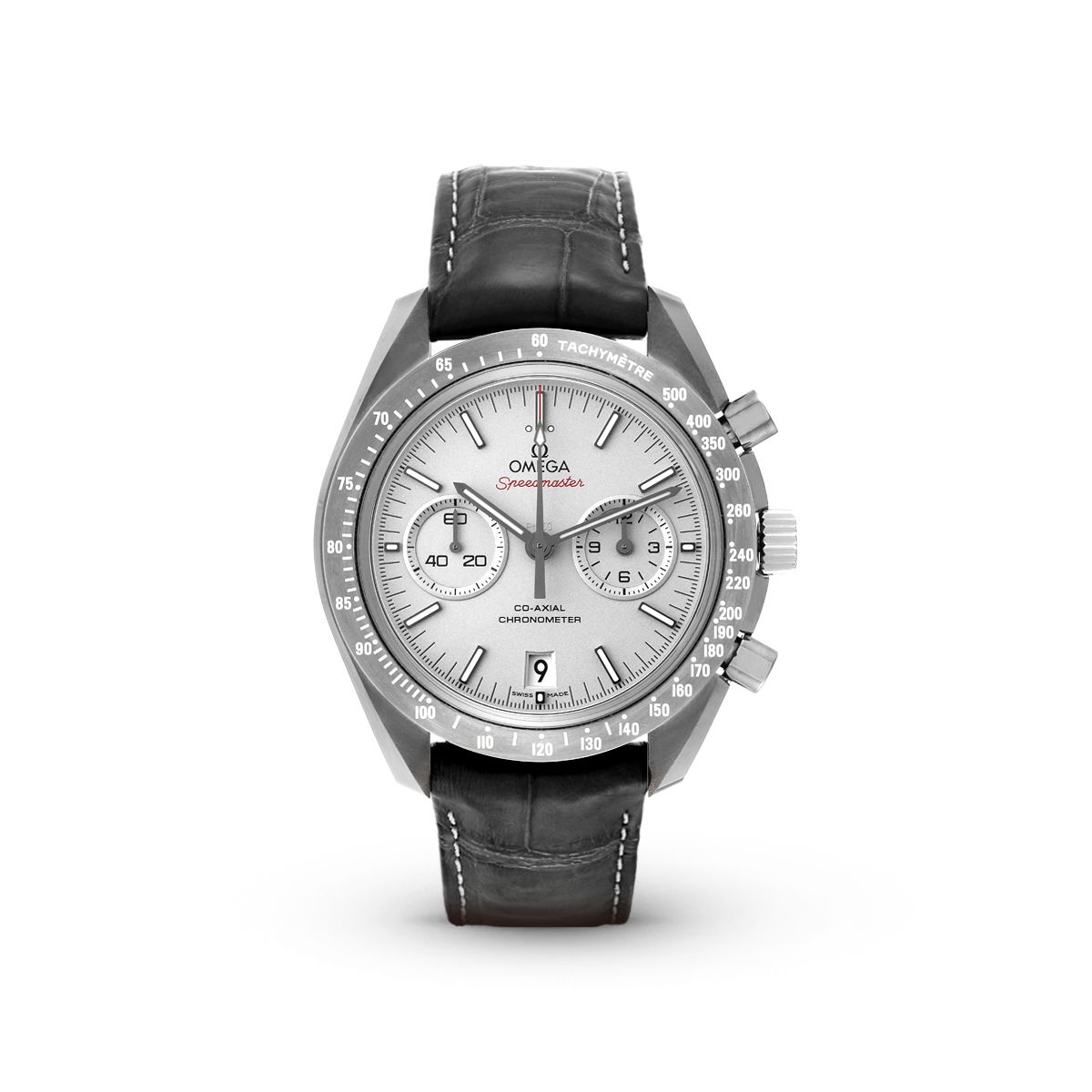 Speedmaster Moonwatch 31193445199001 Grey Dial, Leather Strap-Omega